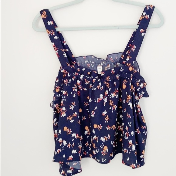 $5 $5 $5 BP Plus Size Floral Print Ruffle Crop Top Cami Tank Top Blouse Sz X 1 - Picture 4 of 7
